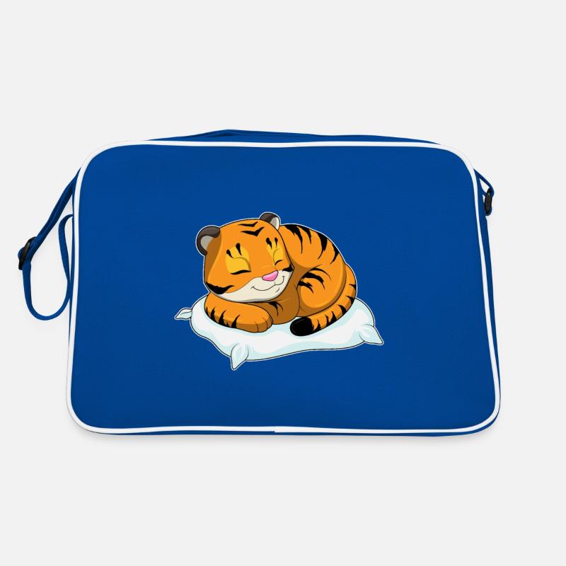 Tiger sleeping with pillows Retro Bag