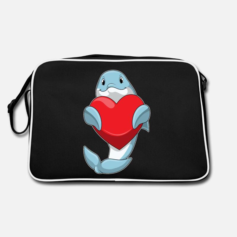 Dolphin with heart Retro Bag
