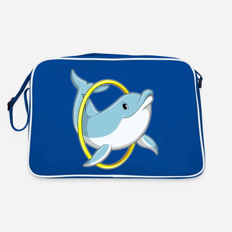 Delfin mit Ring Retro Tasche