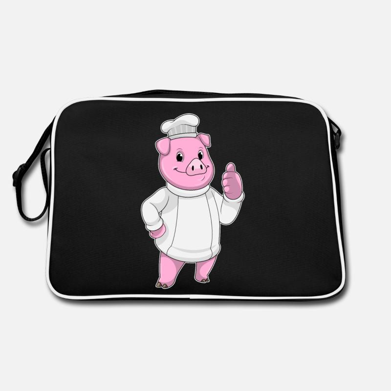 Cochon en tant que cuisinier avec un chapeau de chef Sac Retro