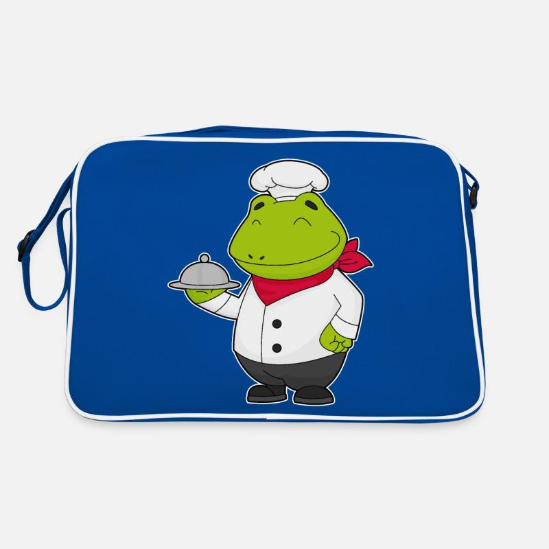Frosch als Koch mit Servierteller Retro Tasche