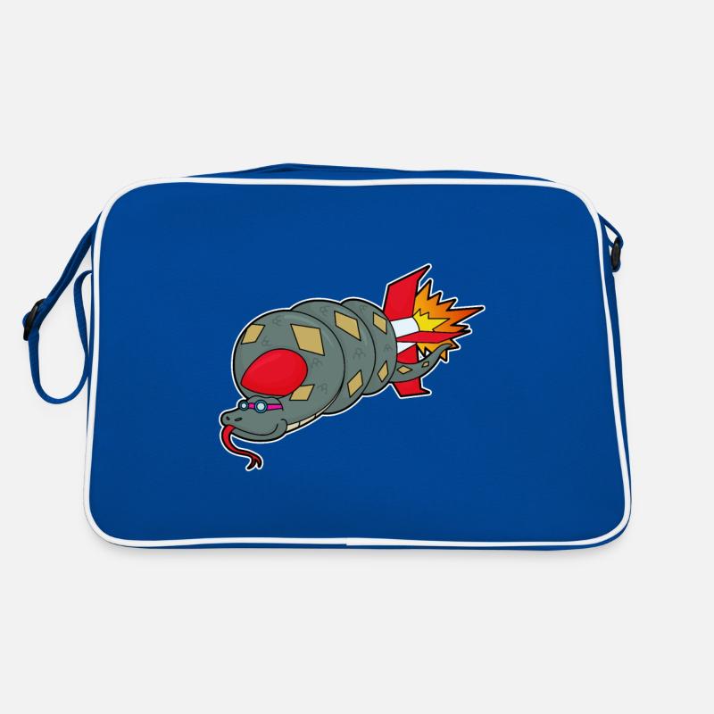 Schlange mit Rakete Retro Tasche