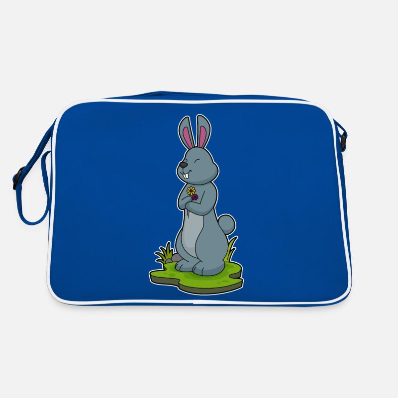 Lapin avec des fleurs Sac Retro