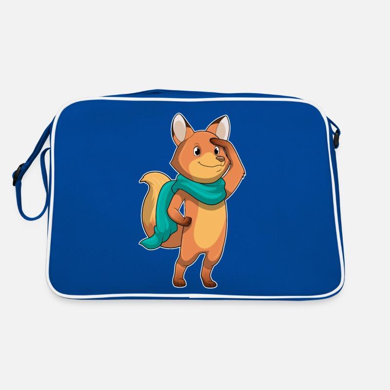 Fuchs mit Schal Retro Tasche