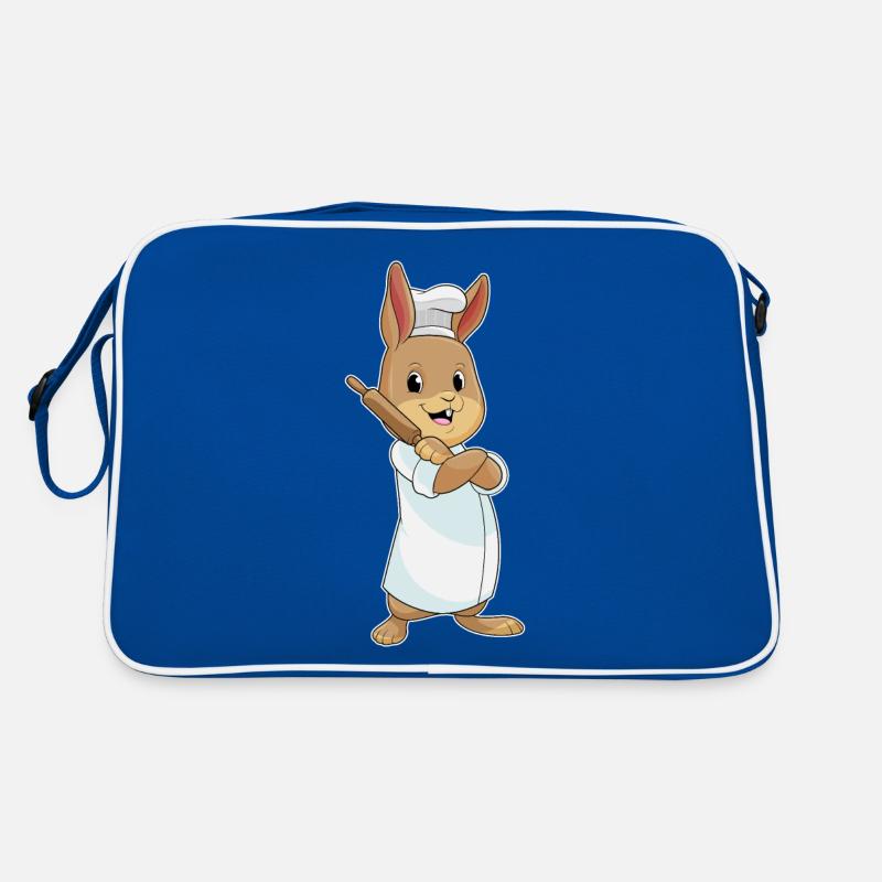 Rabbit as a baker with rolling pin Retro Bag