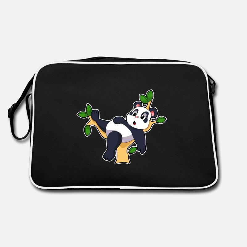 Panda on tree Retro Bag