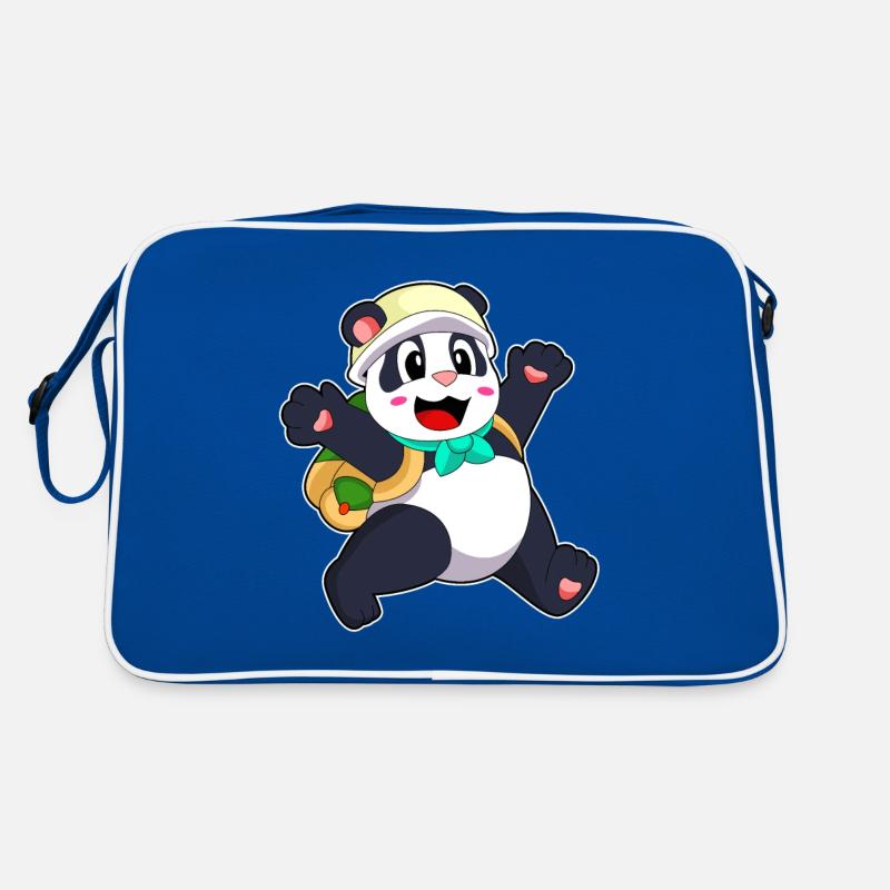 Panda as a student Retro Bag