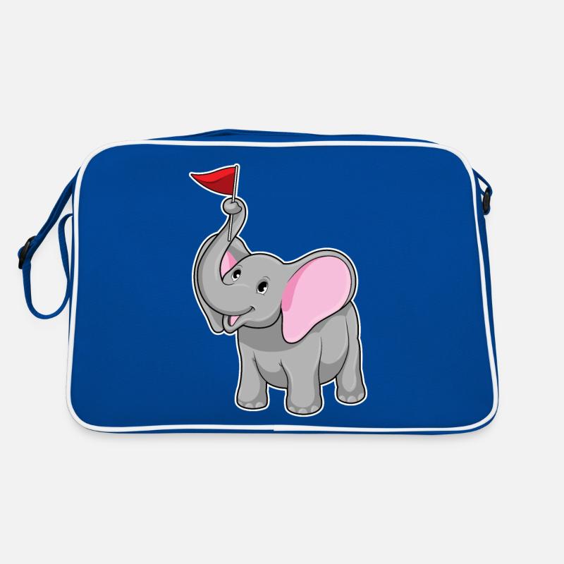 Éléphant avec drapeau Sac Retro