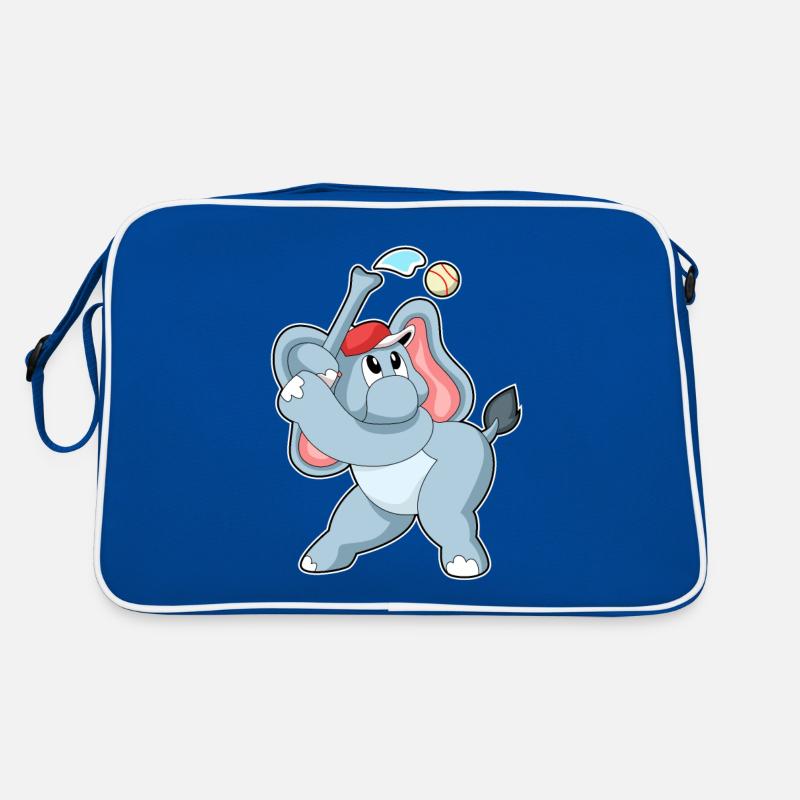 Éléphant jouant au baseball Sac Retro