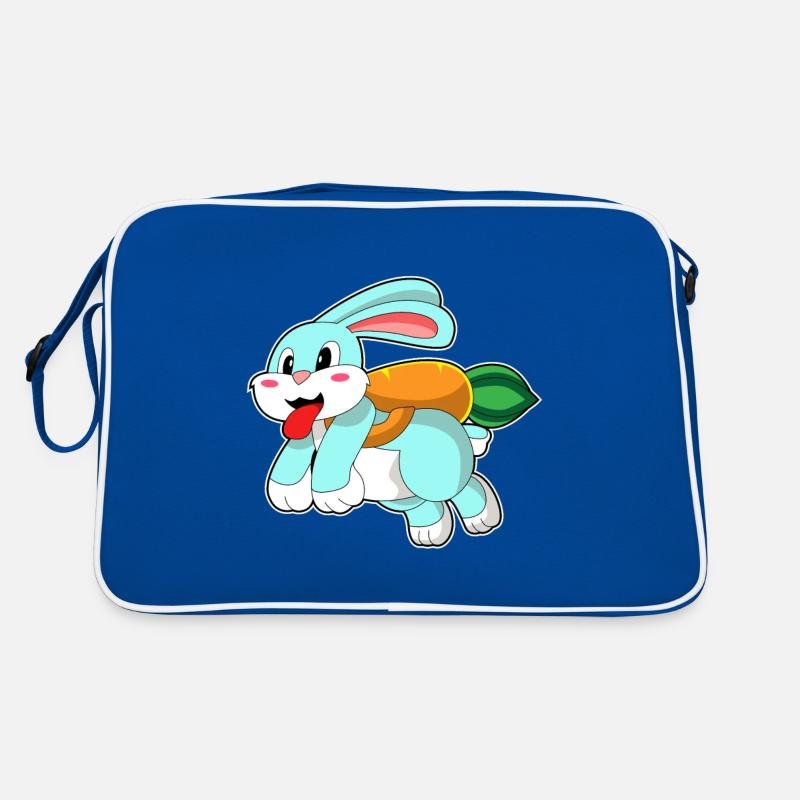 Rabbit with carrot as rocket Retro Bag
