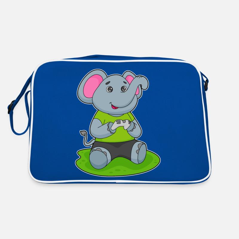 Elefant als Gamer Retro Tasche