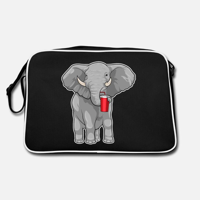 Elephant Drinking Cup Retro Bag
