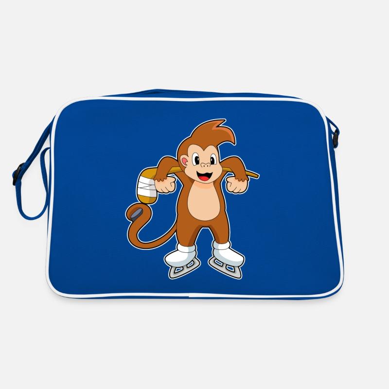Affe Eishockey Eishockeyschläger Retro Tasche
