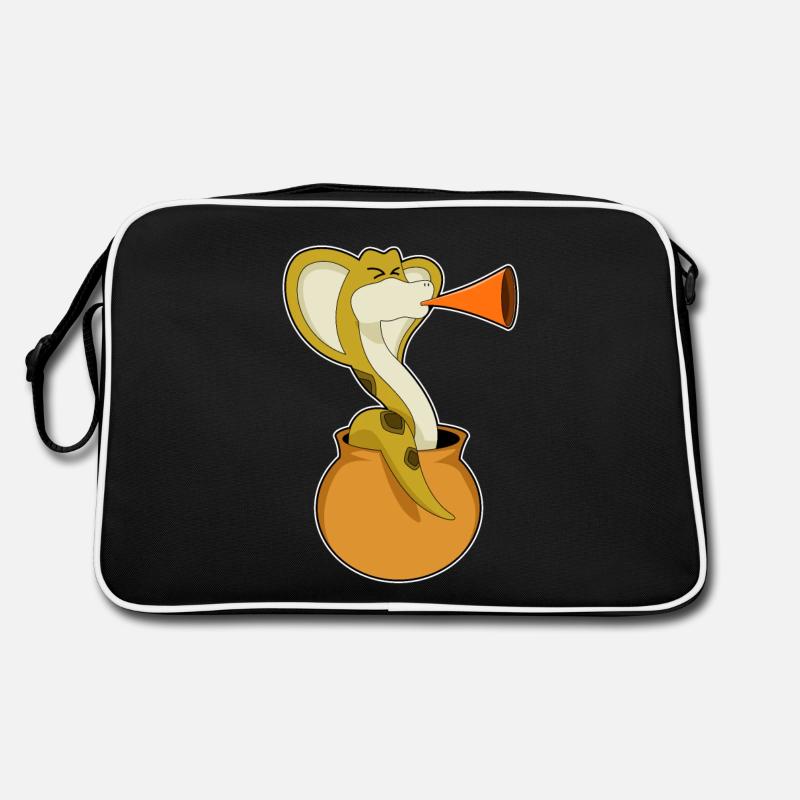 Schlange Trompete Musik - Retro Tasche - Schwarz/Weiß