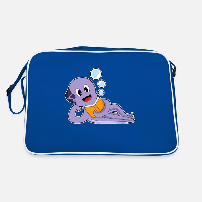 Krake Lesen Buch Retro Tasche