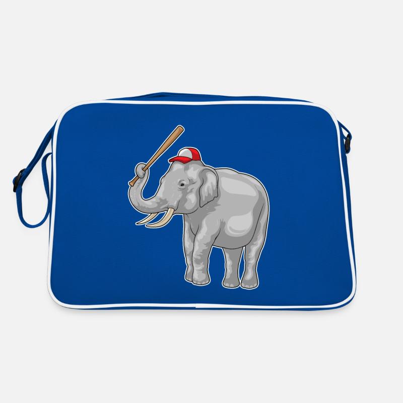 Elefant Baseballschläger Baseball Retro Tasche