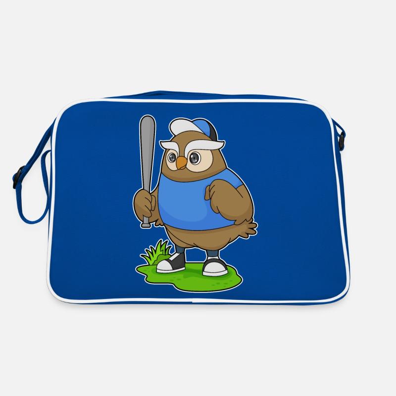 Eule Baseball Baseballschläger Retro Tasche