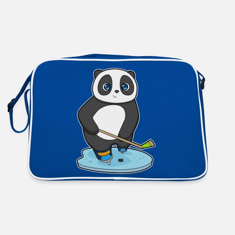 Panda Eishockey Eishockeyschläger Retro Tasche