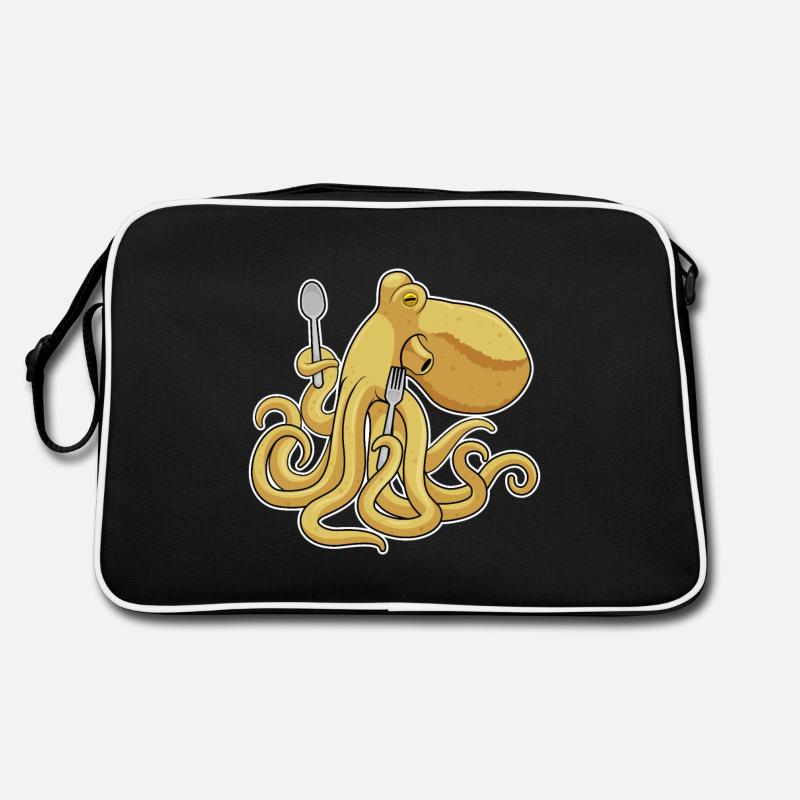 Octopus Food Spoon Fork Retro Bag