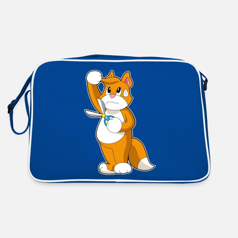Cat Coiffeur Ciseaux Sac Retro