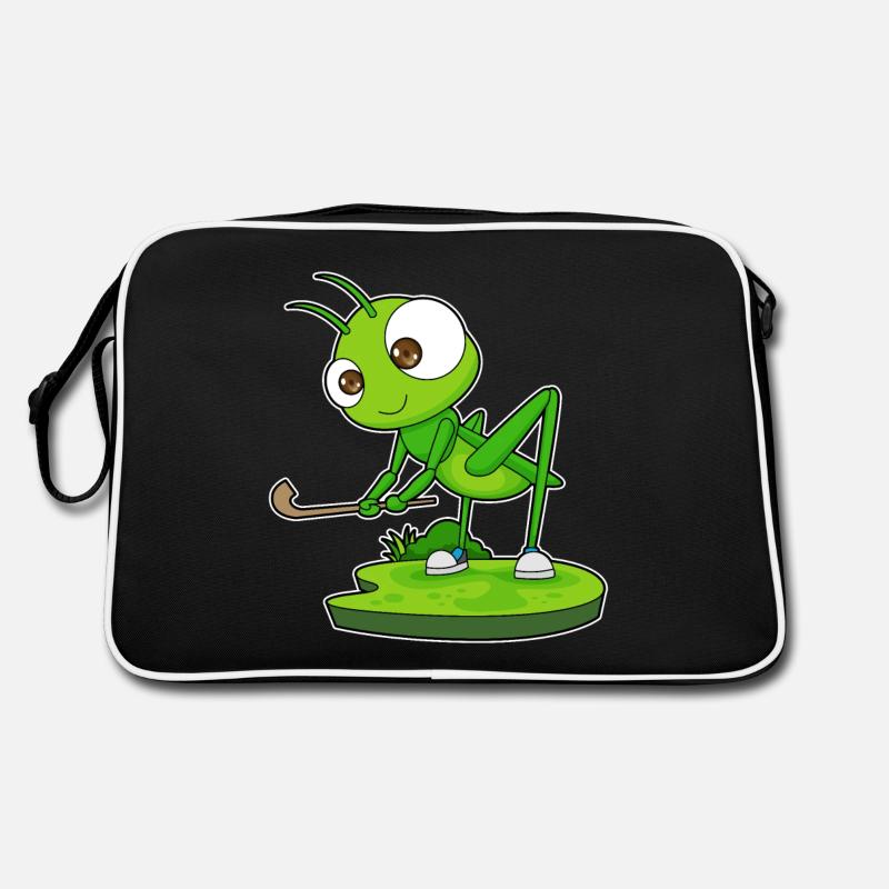 Raupe Hockey Hockeyschläger - Retro Tasche - Schwarz/Weiß