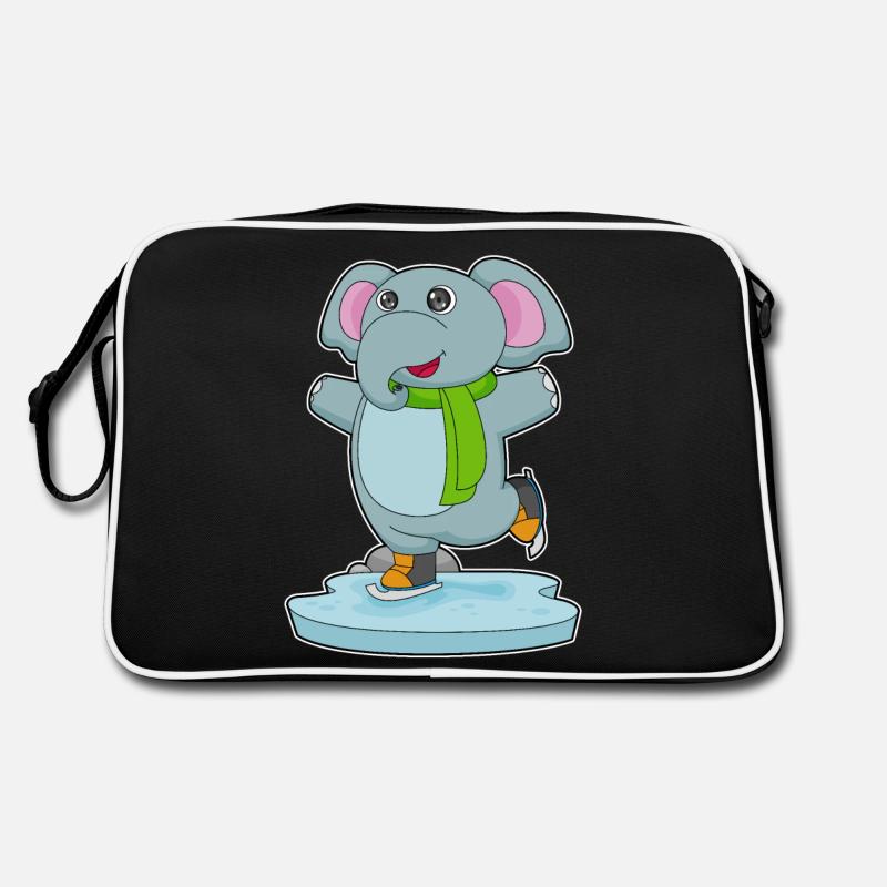 Elephant Ice Skating Skates Retro Bag