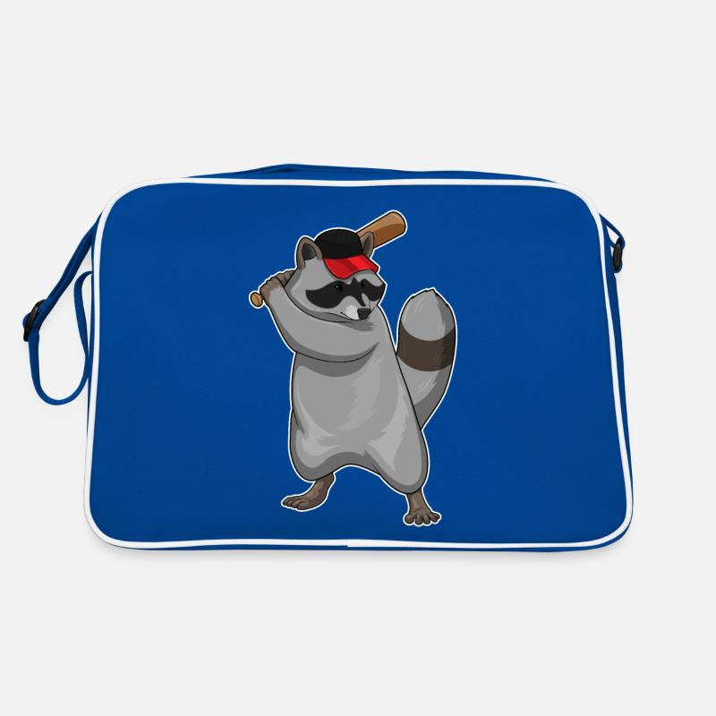 Waschbär Baseball Baseballschläger Retro Tasche