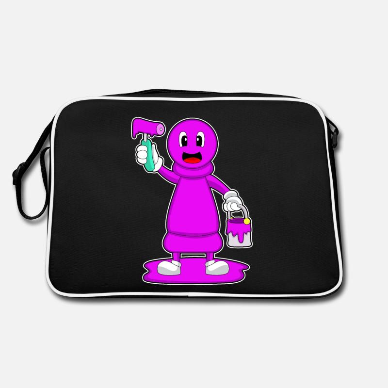Schachfigur Bauer Schach Maler - Retro Tasche - Schwarz/Weiß