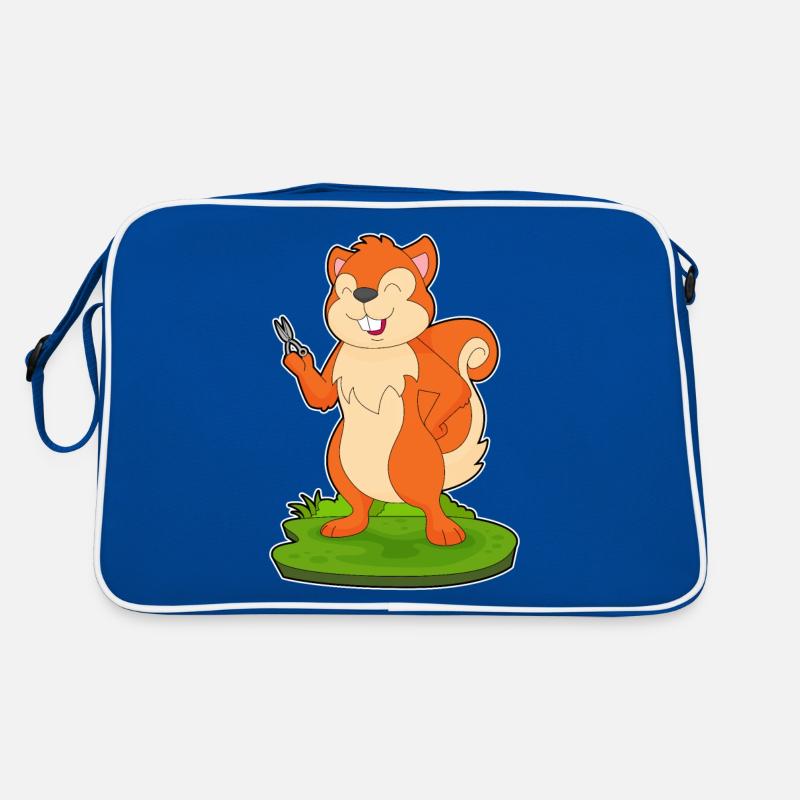 Eichhörnchen Friseur Schere Retro Tasche