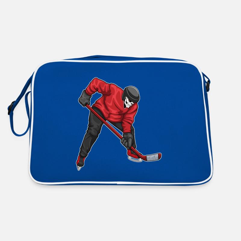 Skelett Eishockey Eishockeyschläger Retro Tasche