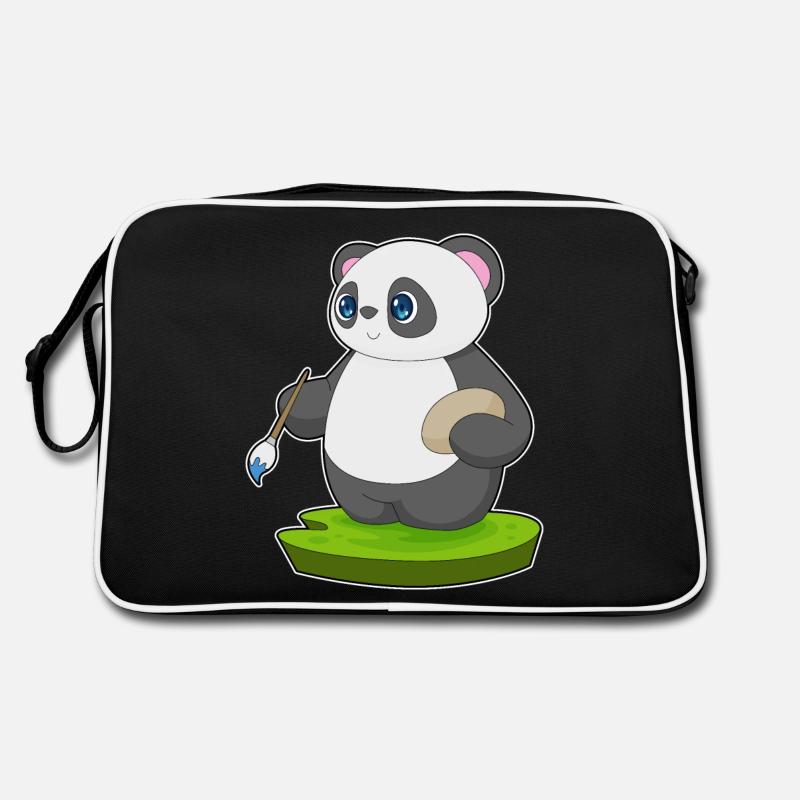 Panda Paint Brush Retro Bag