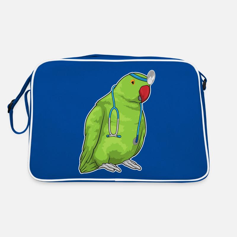 Papagei Arzt Stethoskop Retro Tasche