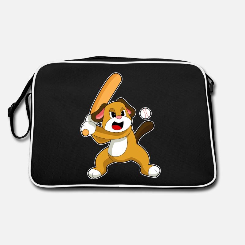 Dog Baseball Baseball Bats Retro Bag