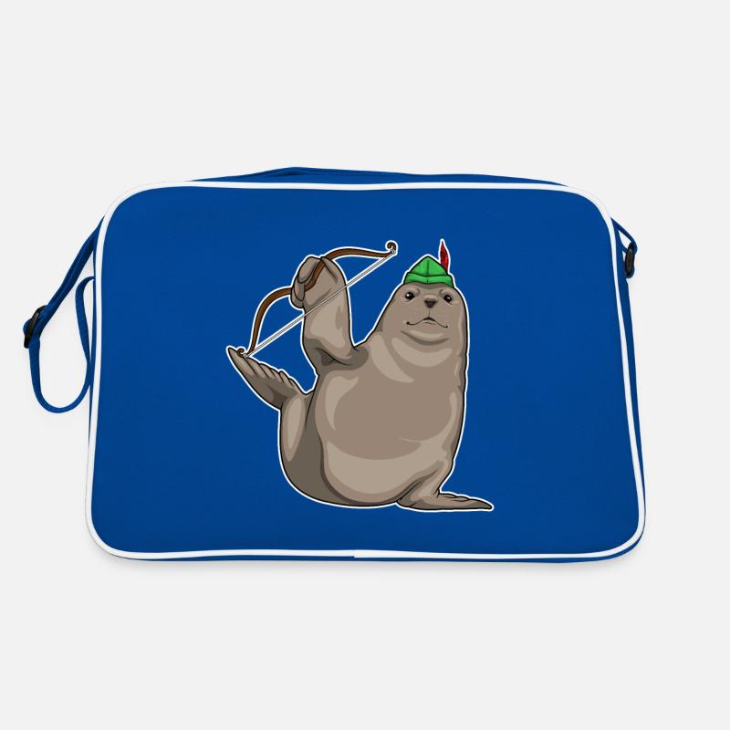 Seehund Bogenschütze Bogen Retro Tasche