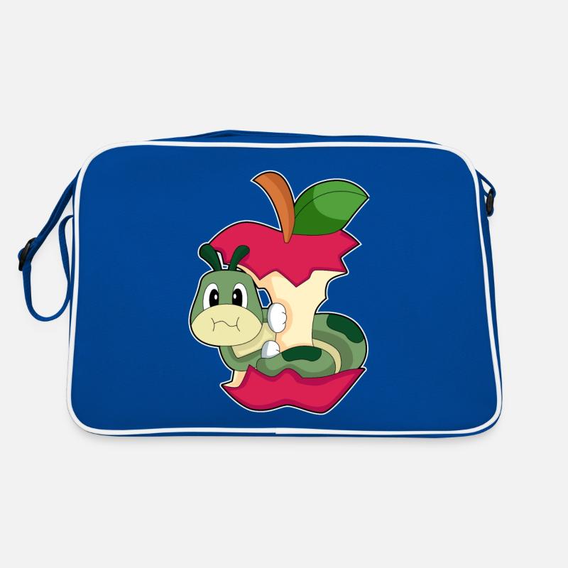 Chenille mangeant de la pomme Sac Retro