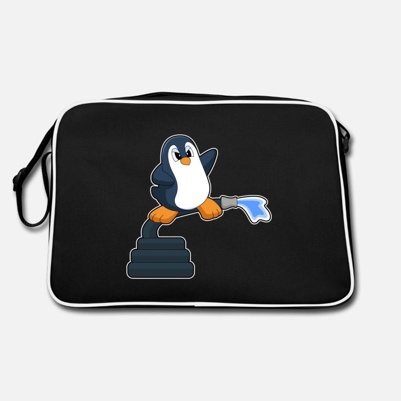 Pinguin Feuerwehrmann Feuerwehrschlauch Retro Tasche