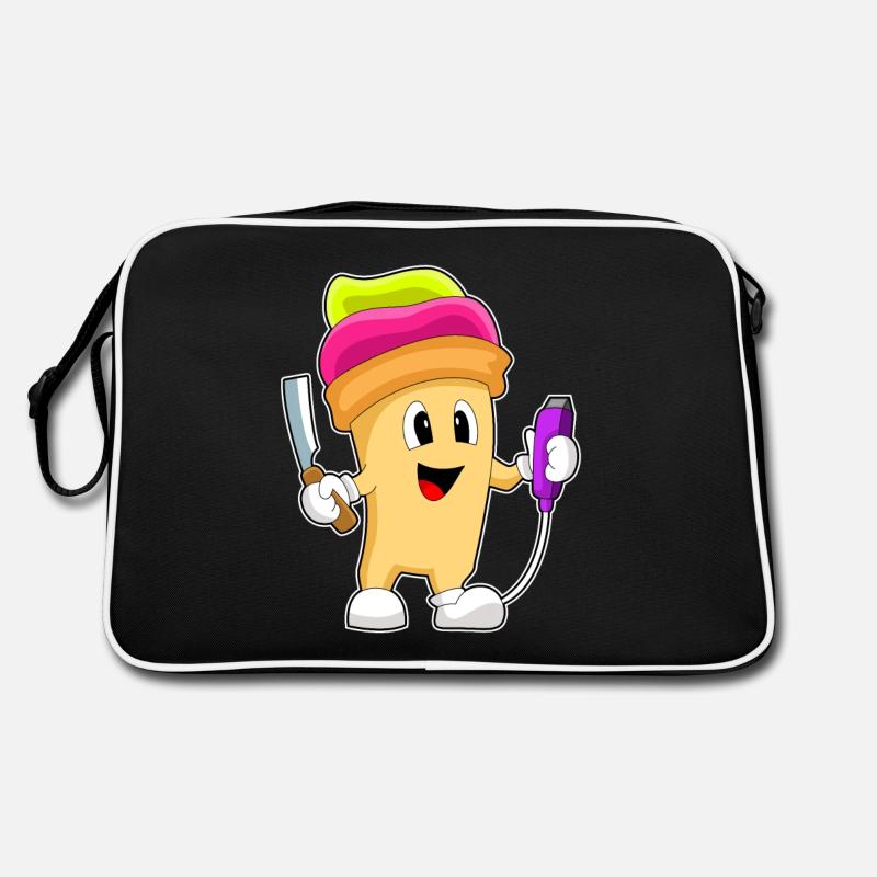 Eisbecher Friseur Rasierer Retro Tasche