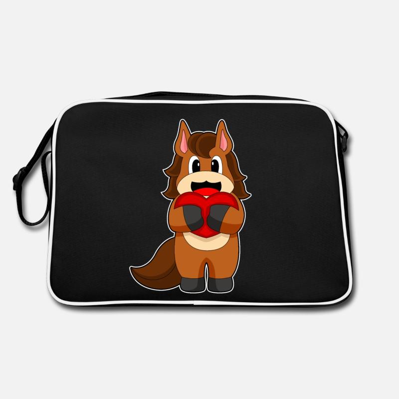 Pferd Herz Retro Tasche