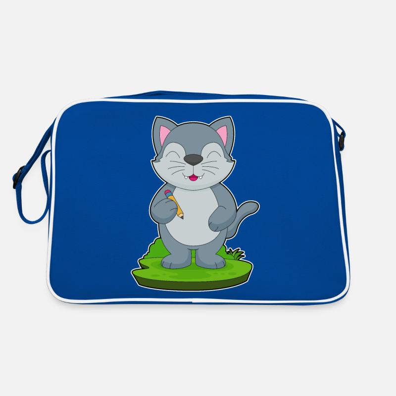 Crayon d’école pour chats Sac Retro