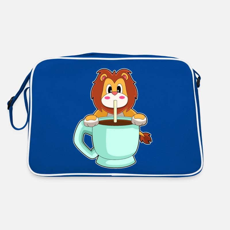Löwe Tasse Kaffe Retro Tasche