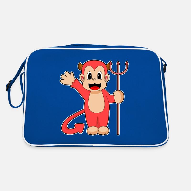 Monkey Halloween Devil Trident Retro Bag