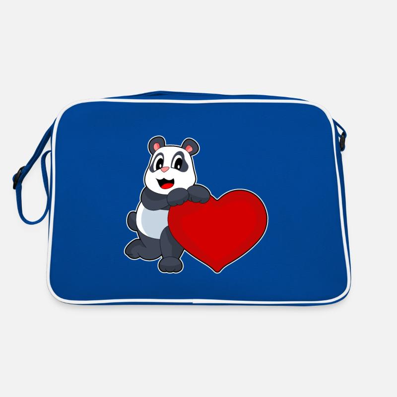 Cœur de panda Sac Retro