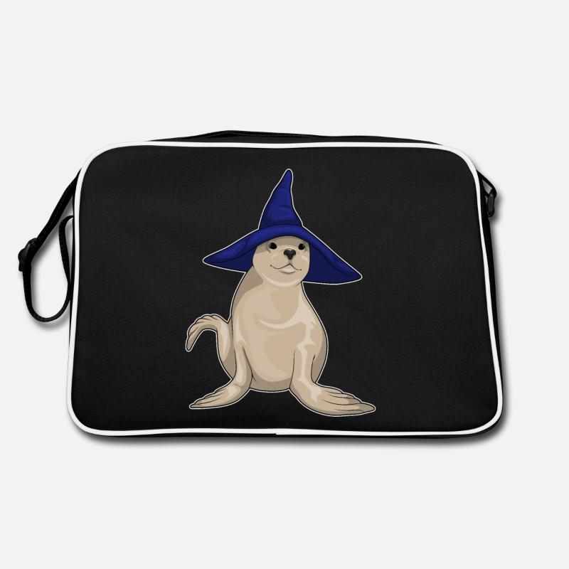 Seehund Hexe Hut Retro Tasche