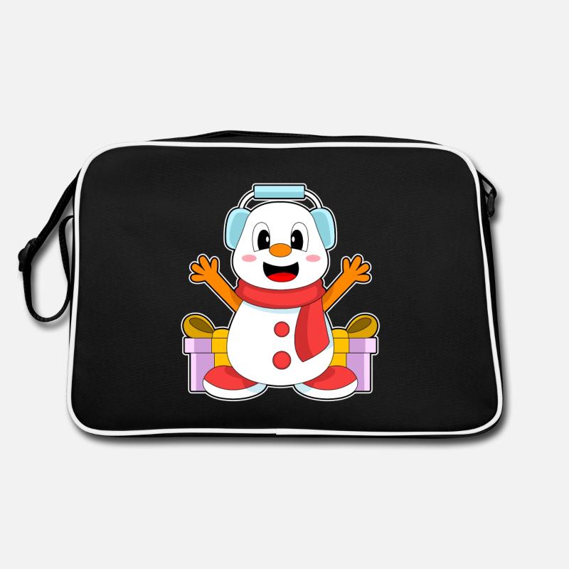 Snowman Christmas Music Retro Bag