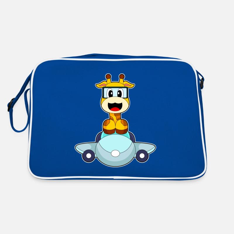 Girafe Pilote Avion Sac Retro