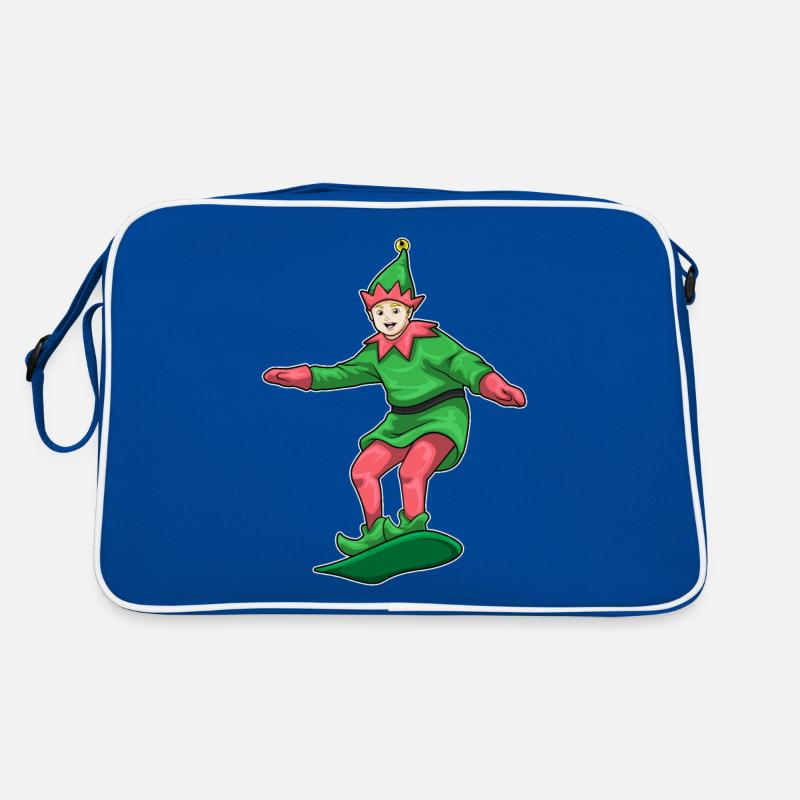 Elfen Weihnachten Snowboard Retro Tasche