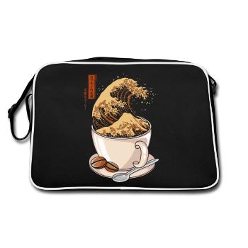 Kanagawa - Japan cappuccino coffee - Humor - Retro Bag - black/white - Back