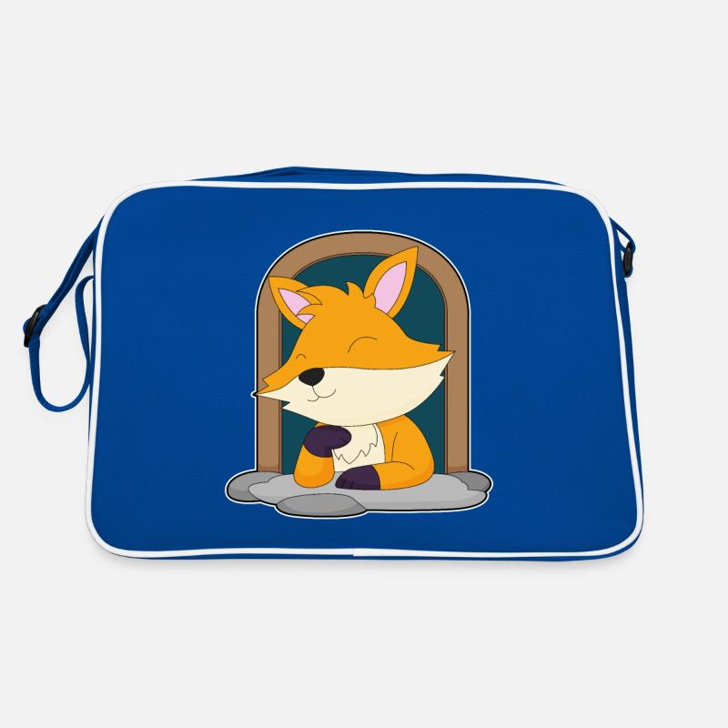 Fuchs in einem Fenster Retro Tasche