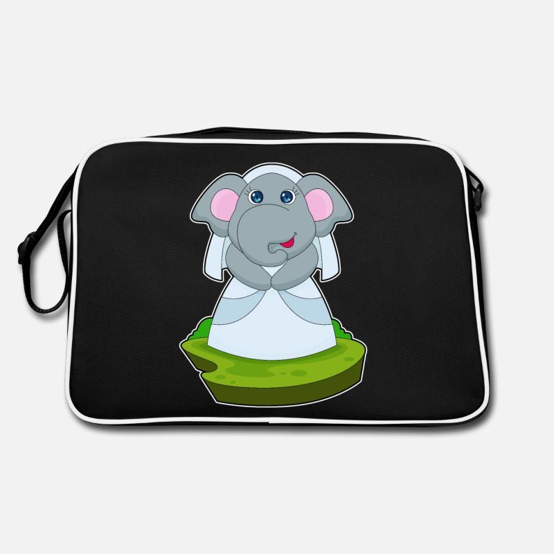 Elefant Braut Schleier Hochzeit - Retro Tasche - Schwarz/Weiß