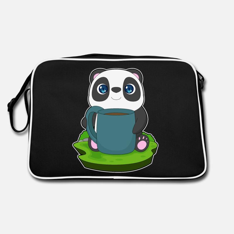 Panda Kaffee Becher Retro Tasche